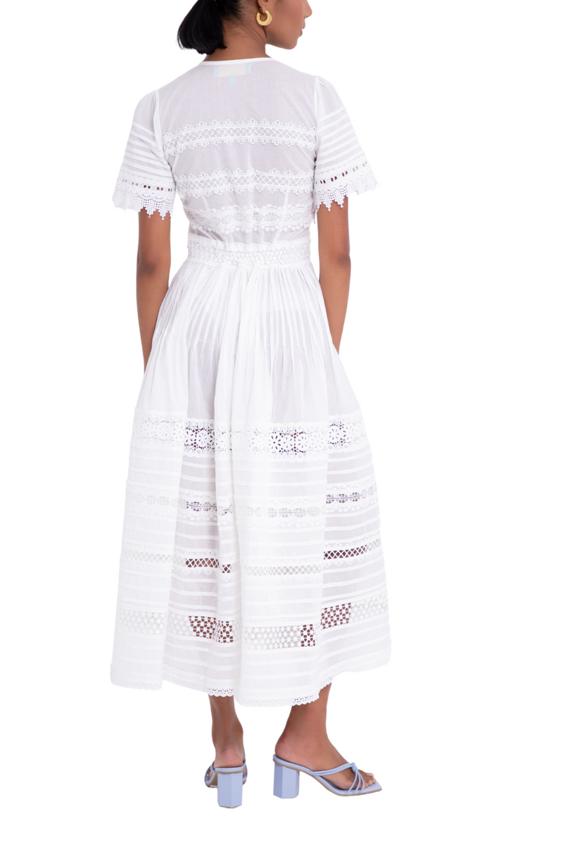 Waimari Camila Midi Dress - White – Tiare Rose