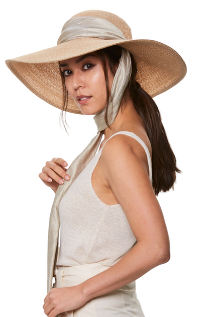 Janessa Leone Odette Packable Visor in Bleach One Size New Womens Beach Hat