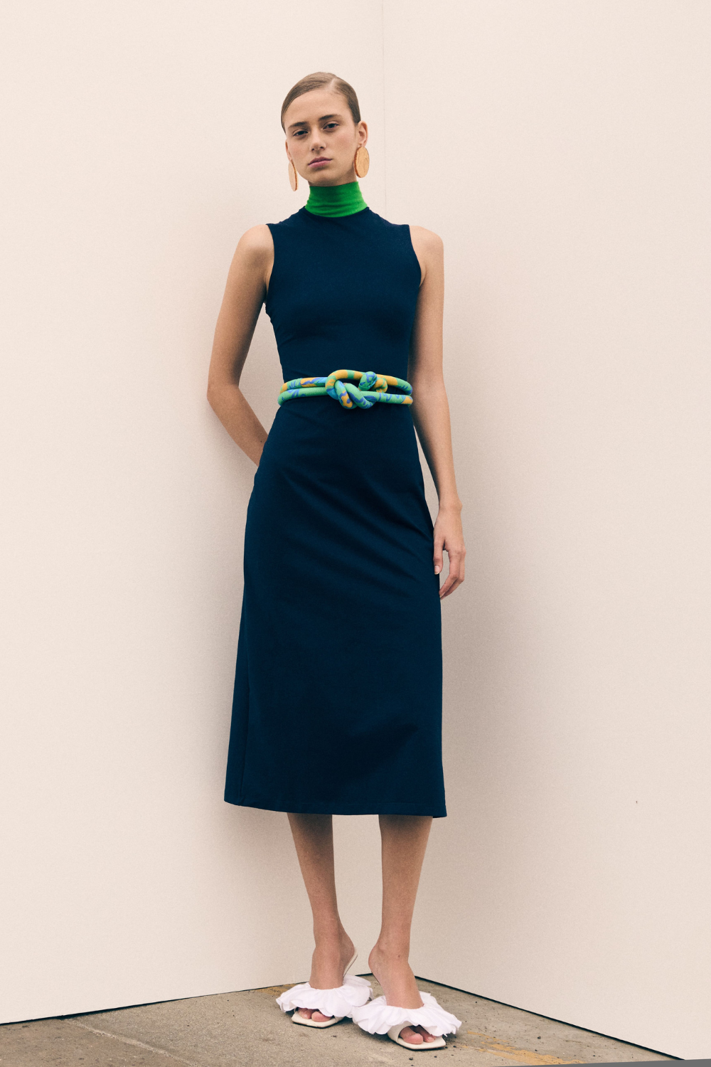 De Loreta Tuta Midi Dress - Navy With Kelly Green – Tiare Rose